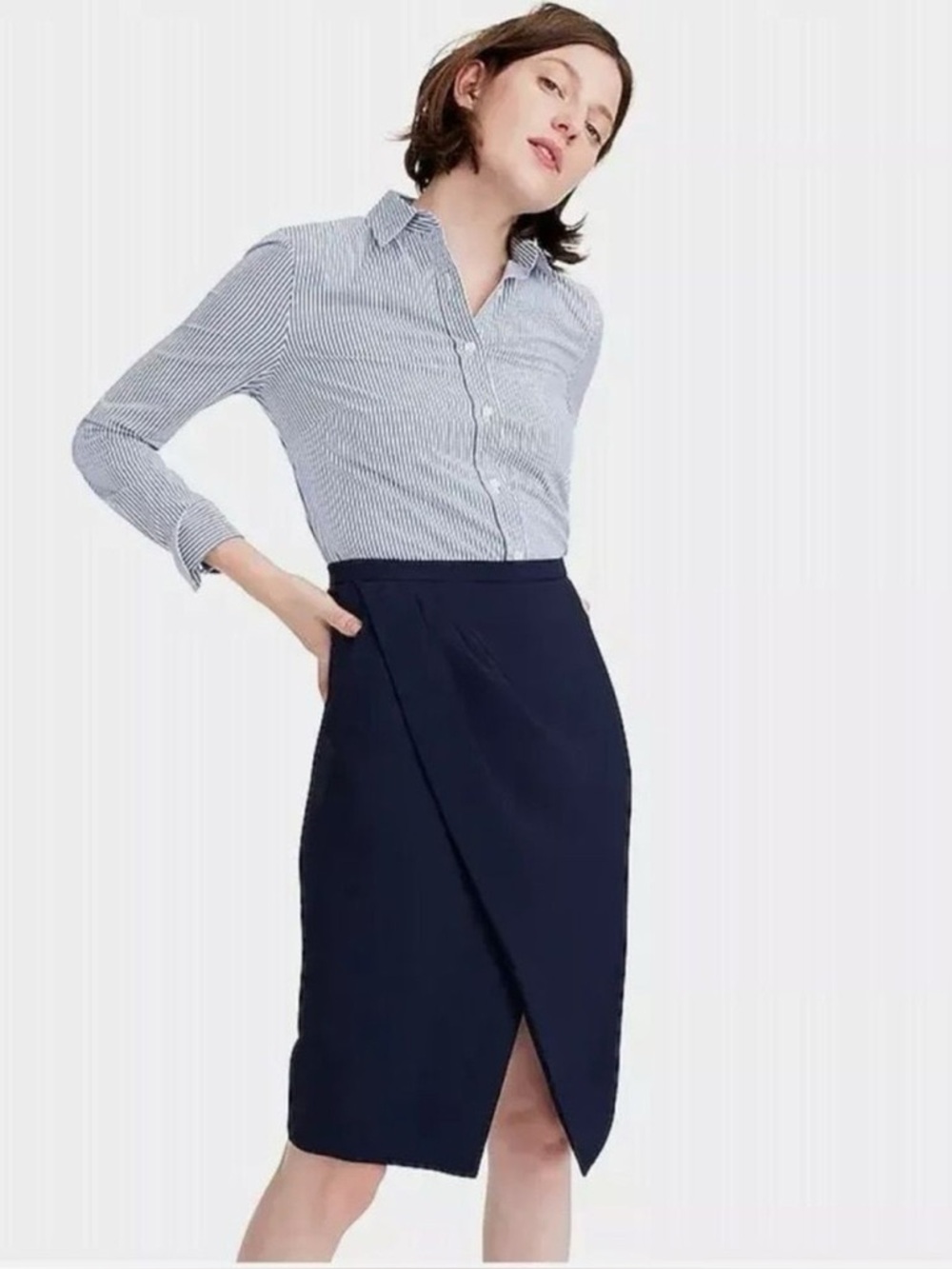 J. Crew 365 Japanese Cupro Asym Skirt